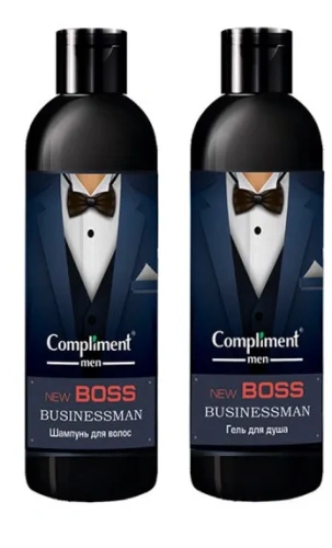 COMPLIMENT MEN набор подарочный businessman №1771-2: шампунь д/волос 250мл, гель д/душа 250мл