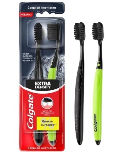 COLGATE Extra Density щетка зубная средней жесткости 2шт