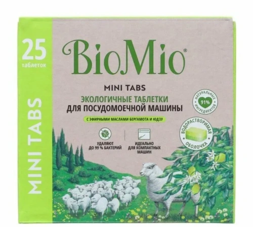 BIOMIO таблетки д/пмм бергамот и юдзу 25шт