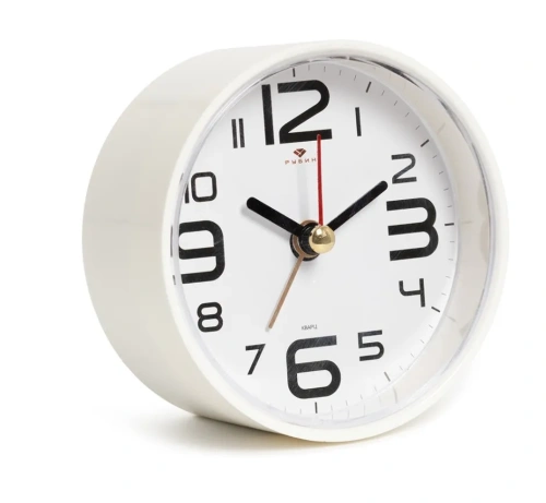 РУБИН будильник кварц корпус белый классика В7-001W