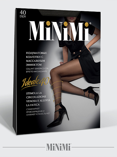 MINIMI колготки женские ideale 40 утяжка по ноге nero р.5