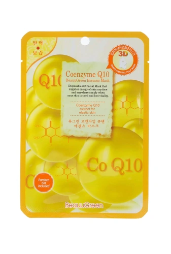 BEAUU GREEN маска д/лица тканевая коэнзим 23г