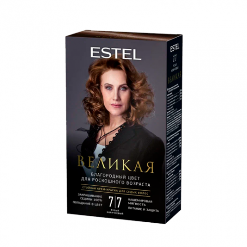 ESTEL Великая крем-краска д/седых волос т.7/7 русый коричневый