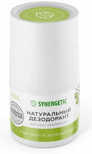 SYNERGETIC антиперспирант жен. натуральный бергамот-зеленый лайм 50мл ролл