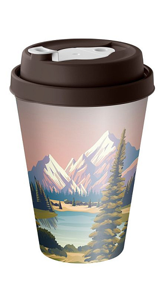 IDILAND стакан 420мл с/кр клапан декор заряд природы 223133490/00