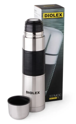 DIOLEX термос с резиновым держателем 750мл DXR-750-1