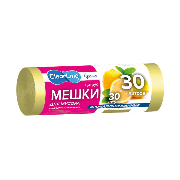 Пакеты д/мусора 30л 30шт аромат цитрус CLEAR LINE