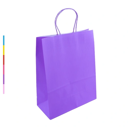 Пакет подарочный 26*33*12см однотонный бум.ручки цветные EL231106266