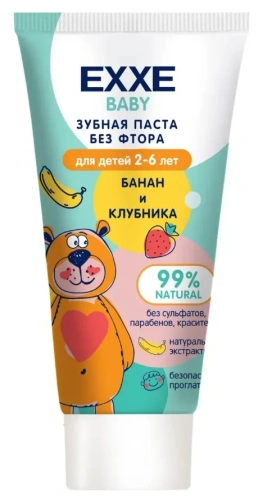 EXXE Джунгли паста зубная детская банановый шейк 2-6лет 50г