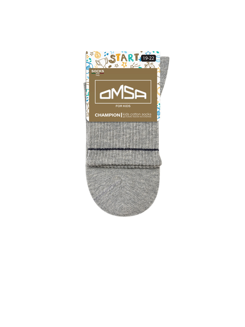 OMSA носки детские 21S05 с высокой резинкой grigio melange р.р.35-38