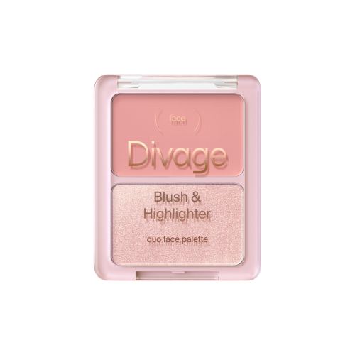DIVAGE палетка д/лица blush&highlighter duo face palette т.02