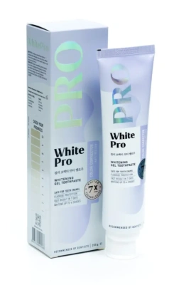 WHITE PRO паста зубная гелевая отбеливающая с фиолетовым пигментом против желтого оттенка 205г