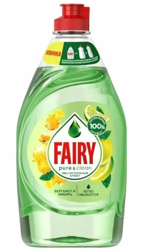FAIRY средство д/мытья посуды pure&clean бергамот и имбирь 450мл
