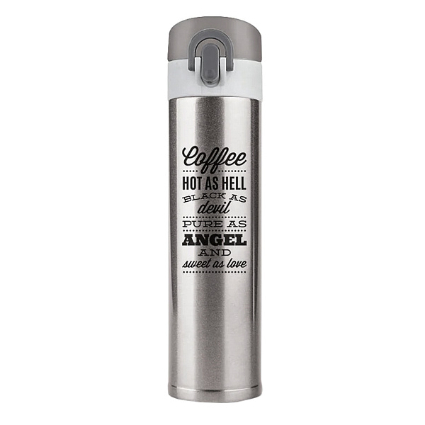 BAROUGE термобутылка из нержавеющей стали travel bottle цв.серебро  350мл BT-