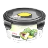 Контейнер д/продуктов brilliant круглый клапан цв.черный 600мл 431179613/12