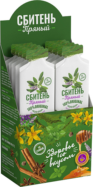 АЛТАЙСКИЙ НЕКТАР сбитень медовый пряный стик 25г/10