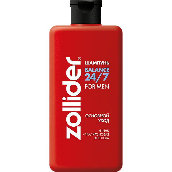 ZOLLIDER шампунь д/волос 24/7 balance for men основной уход 370мл