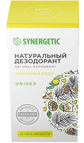 SYNERGETIC антиперспирант жен. натуральный лимонный кедр 50мл ролл