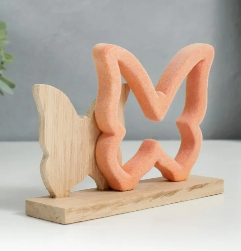 Сувенир бабочки бархат дерево 10,4*4,1*14см 7063296