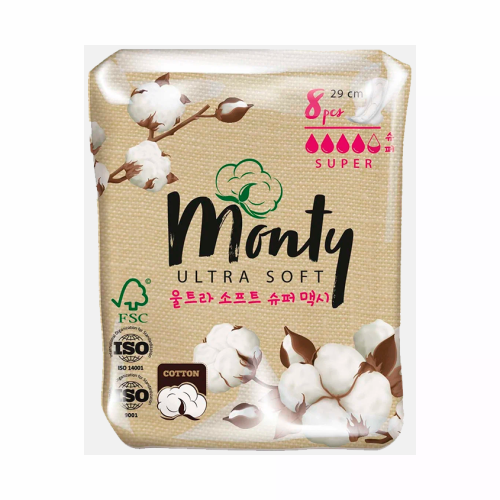 MONTY прокладки ultra soft super plus 8шт