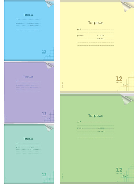 Тетрадь 12л plastic cover классика 12-1407
