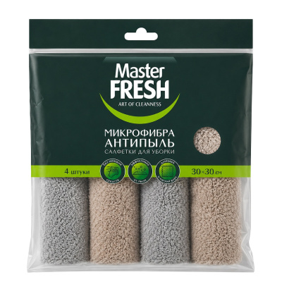 MASTER FRESH салфетки д/уборки микрофибра 30*30см 4шт