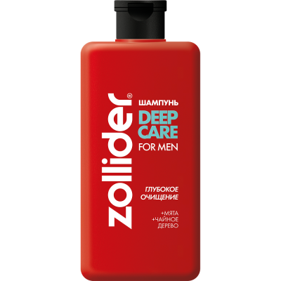 ZOLLIDER шампунь д/волос deep care for men глубокое очищение волос и кожи головы 370мл