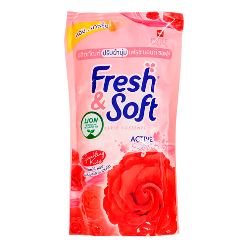 LION кондиционер д/белья essence fresh&soft red rose sparkling kiss мяг.уп. 500мл                  