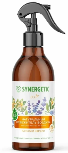 SYNERGETIC освежитель воздуха гипоаллергенный пачули и нероли 380мл (6)