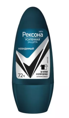 РЕКСОНА MEN антиперспирант невидимый на черном и белом против следов 50мл ролл