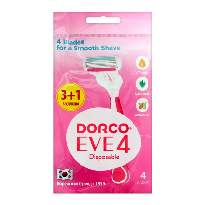 DORCO станок д/бритья одноразовый жен eve-4 4 лезвия 4шт