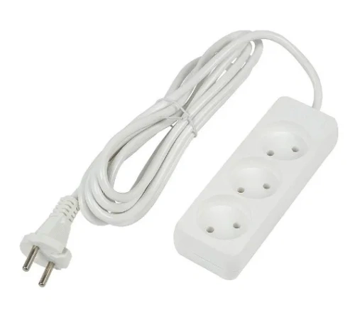 UNIEL удлинитель без заземления 10A 3гн. 3м S-CU3-3 WHITE