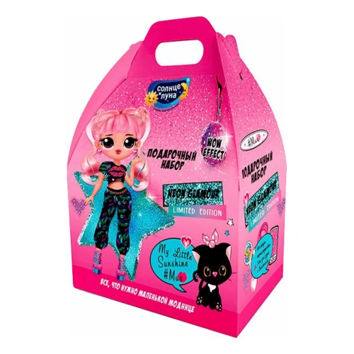 СОЛНЦЕ И ЛУНА набор подарочный д/девочек: гель д/душа с блестками 250мл+шампунь перламутровый 250мл