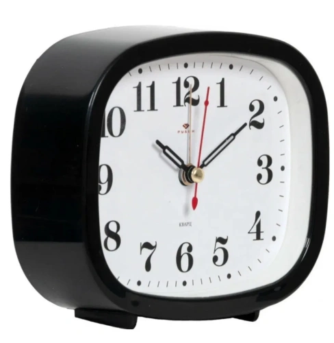РУБИН будильник кварц классика цв.черный В5-001