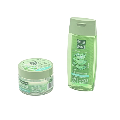 ЧИСТАЯ ЛИНИЯ набор подарочный ежедневный уход: гель д/умывания, гель д/лица