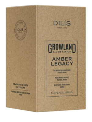 DILIS парфюмерная вода д/мужчин growland amber legacy 100мл