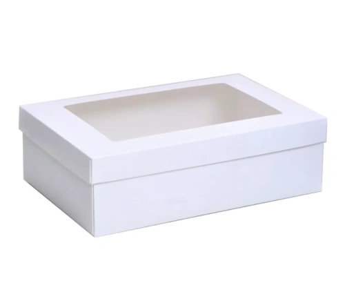 Коробка складная белая с окном 21*15*7см 9702378