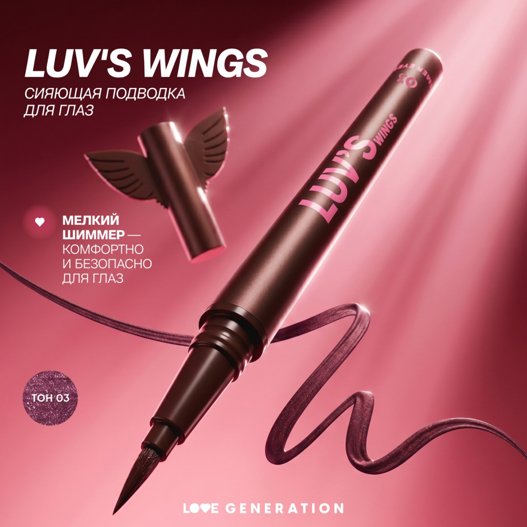 LOVE GENERATION подводка для глаз сияющая luv s wings т. 03