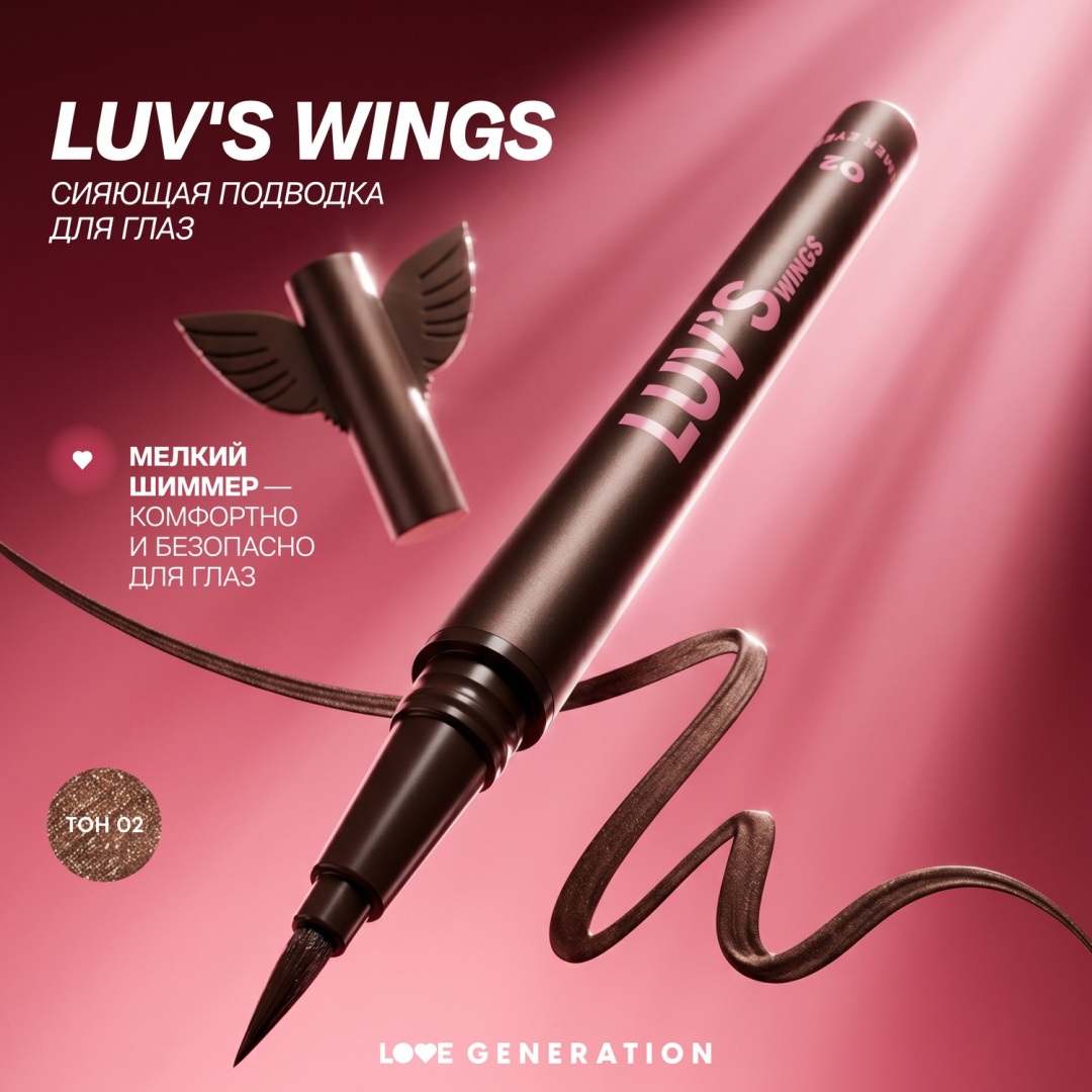 LOVE GENERATION подводка для глаз сияющая luv s wings т. 02