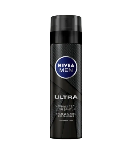 NIVEA MEN гель д/бритья черный с углем ultra 200мл 81789
