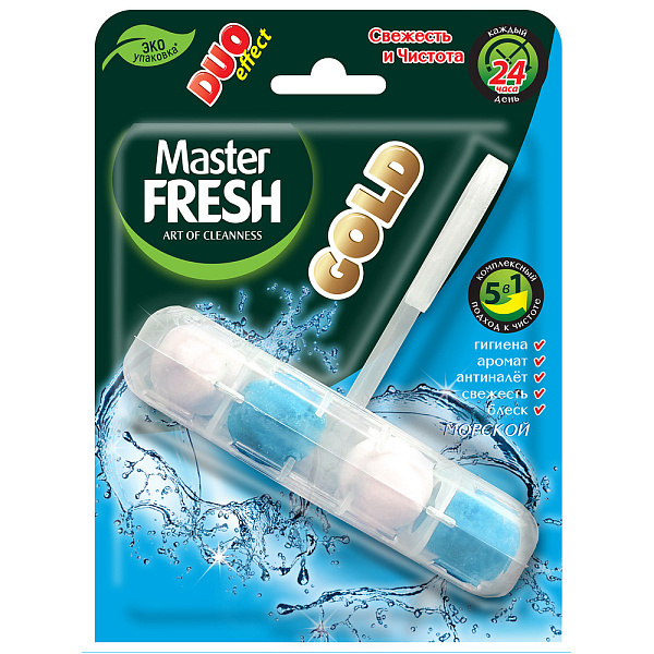 MASTER FRESH Gold блок подвесной для унитаза duo effect 5в1 сакура 1шт