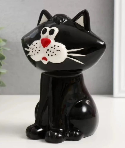 Копилка черный котик 13*11,5*16,5см 9735361