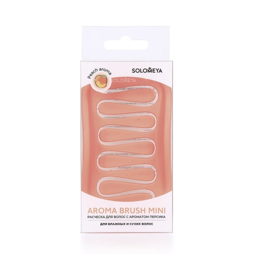SOLOMEYA арома-расческа д/сухих и влажных волос с ароматом персика мини