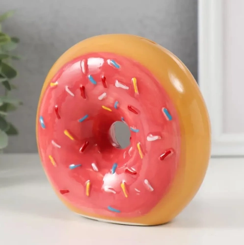 Копилка пончик в глазури с посыпкой керамика 12,5*4,7*11,7см 9735436