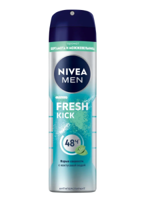NIVEA MEN антиперспирант fresh kick 150мл спрей 83215