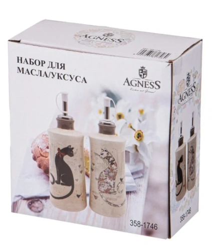 AGNESS Парижские коты набор д/масла и уксуса 300мл 358-1746