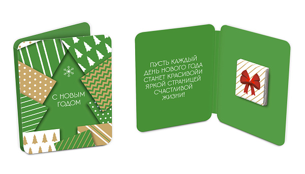 CHOKOCAT открытка молочный шоколад елочка 5г