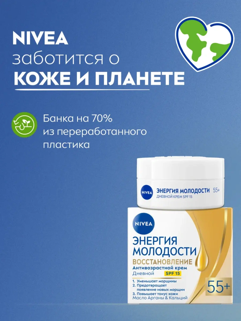 NIVEA-VISAGE крем д/лица дневной энергия молодости 55+ 50мл 81281