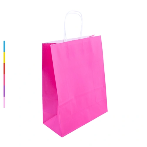 Пакет подарочный 26*32*12см однотонный бум.ручки белые EL231106279