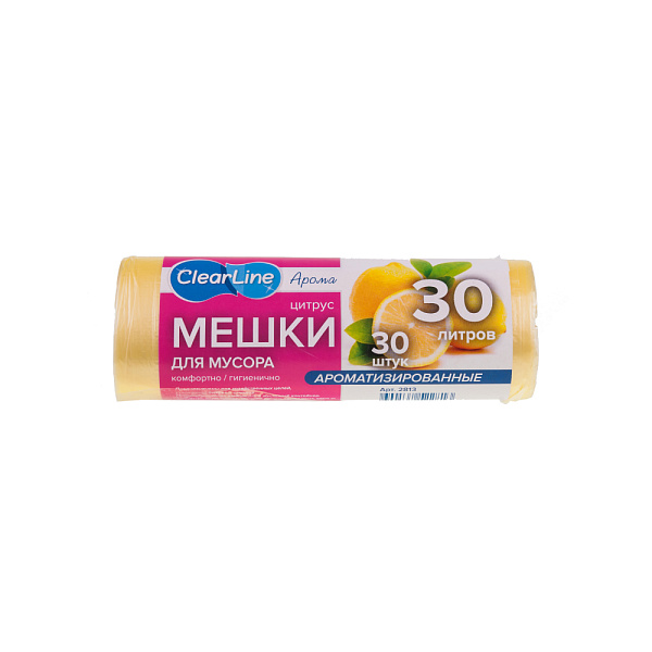 Пакеты для мусора 30л 30шт аромат цитрус CLEAR LINE